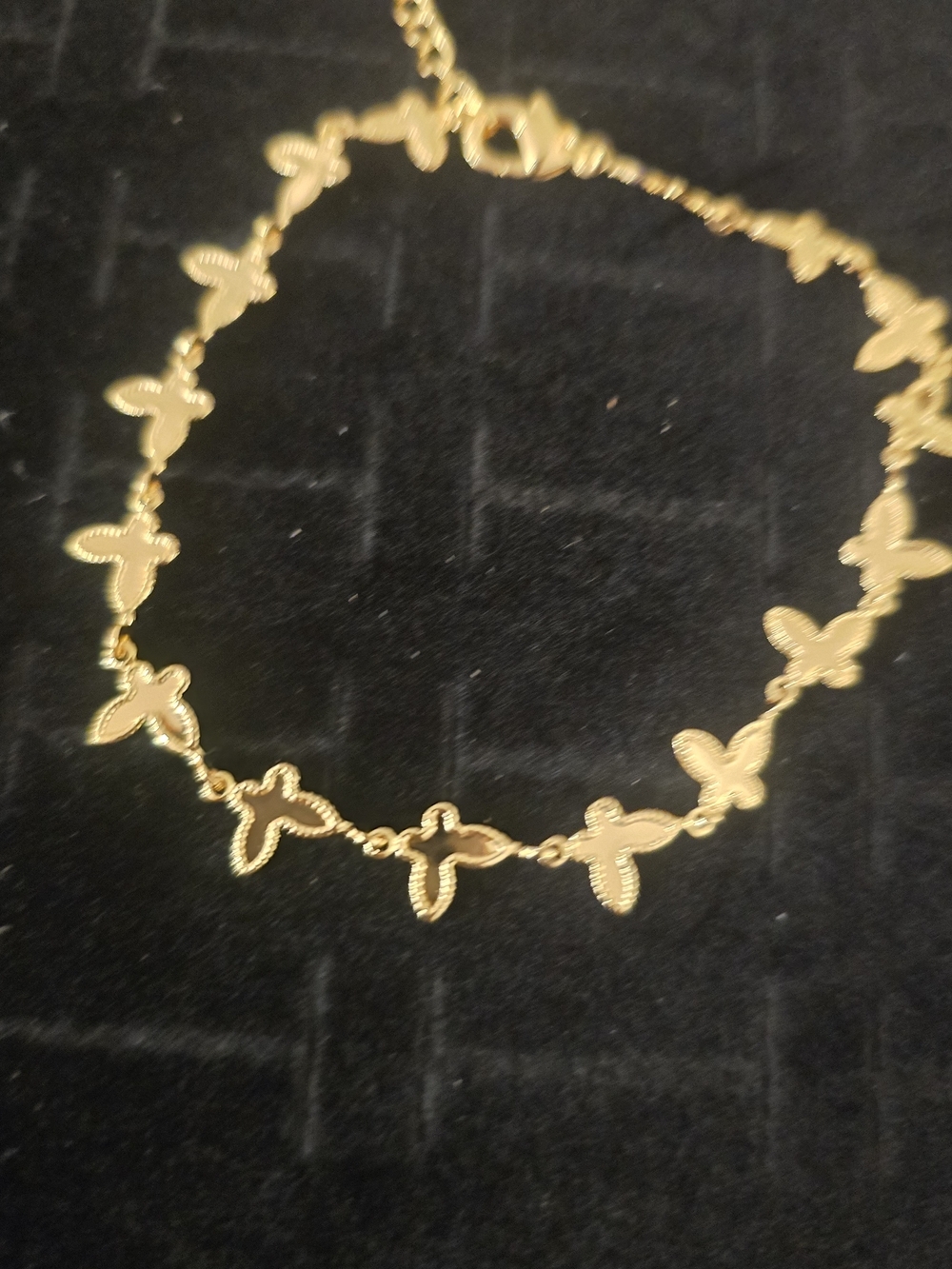 22kgp Dubai Jewelry Gold Butterfly Link Anklet